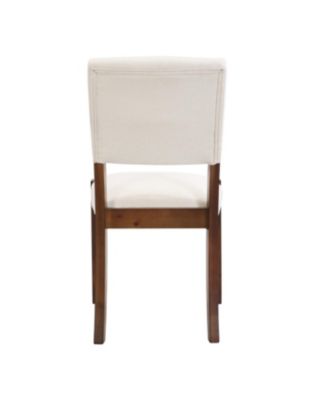Streamdale Upholstered Dining Chairs Set of 4, Ergonomic Kitchen Chairs with Solid Rubber Wood Legs, Beige