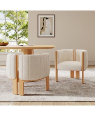 Streamdale Dining Chairs Set of 2, Modern Seating with Rubber Wood Frame