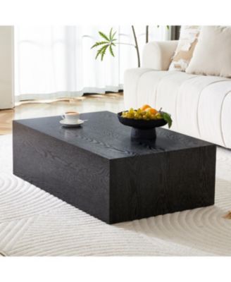Streamdale Black Wood Grain MDF Coffee Table - Luxurious Design (70 characters)