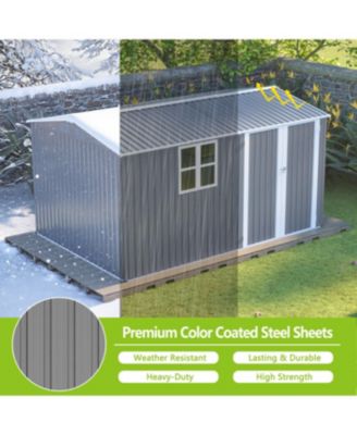 Streamdale 8x12 Ft Storage Shed, Heavy-Duty Steel Building with Window &amp; Vents (Gray