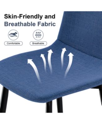 Streamdale Modern Blue Knit Dining Chairs with Iron Legs (Set of 4)