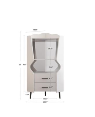 Streamdale Wooden Corner Bar Cabinet with Storage Shelves and Drawers, White