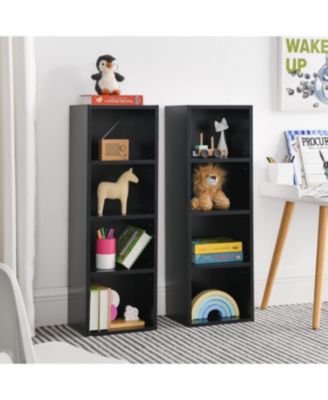 8-Tier Media Tower Rack CD DVD Slim Storage Cabinet with Adjustable Shelves