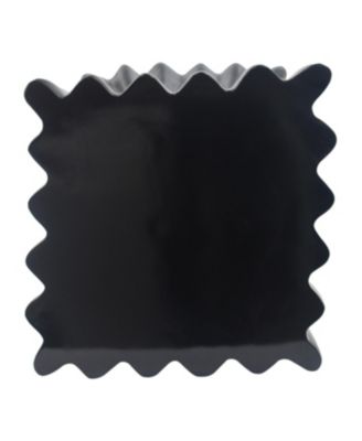 Streamdale Outdoor Side Table, Wave Design End Table, Black