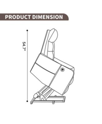 Brown PU Power Lift Recliner with Massage, Heat & USB for Elderly