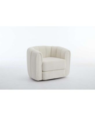 Swivel Accent Barrel Chair, Modern Upholstered Armchair for Living Room