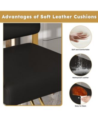 Hydraulic Salon Chair - 360 Swivel Barber Stylist Chair (Black+Gold)