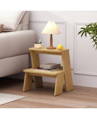 Streamdale 2-Tier Natural Finish Wooden Nightstand/End Table