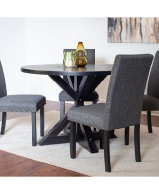 Streamdale Mytzi 5-piece Dining Set, Cross-Buck Dining Table with 4 Stylish Chairs