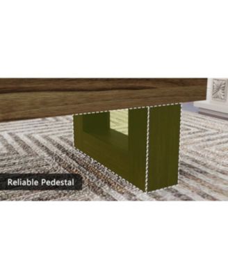 Streamdale 42" Rustic Brown Wood Farmhouse Coffee Table with Sturdy Base