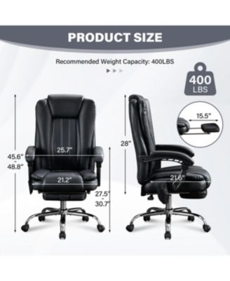 Streamdale Massage Office Chair with Heat, Vibration, Foot Rest & Reclining Backrest