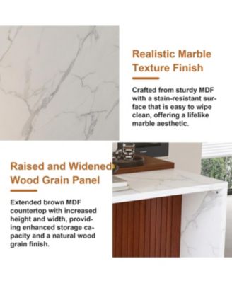 Streamdale Modern Kitchen Island Set with 4 Beige Bar Stools