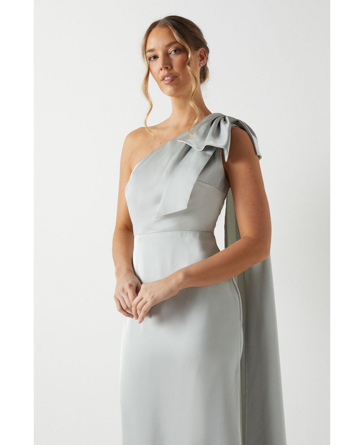 Coast Women's Bow One Shoulder Satin Dress