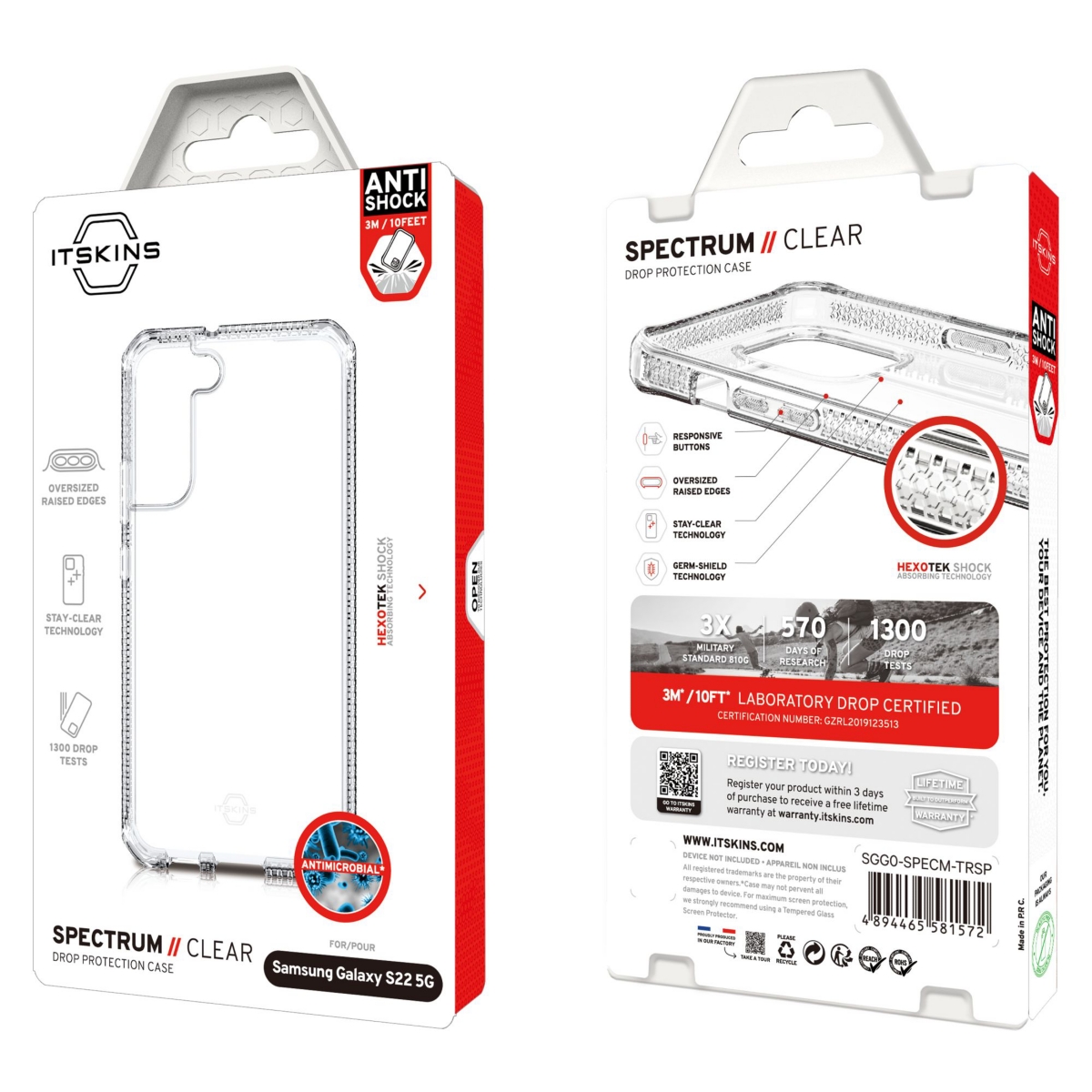 ITSkins Spectrum Clear Case for Samsung Galaxy S22