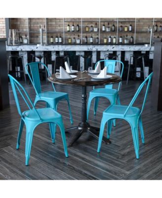 Commercial Grade 4 Pack Metal Indoor-Outdoor Stackable Chair