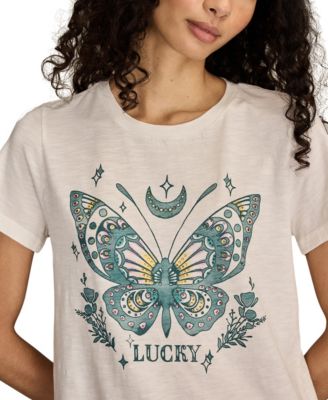 Women's Tattoo Butterfly Crewneck T-Shirt