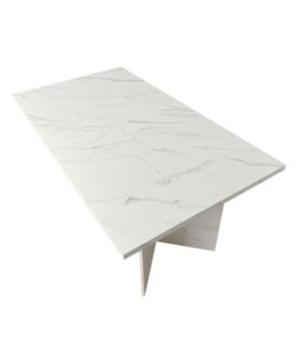 Streamdale Extendable Faux Marble Dining Table (Seats 6-10