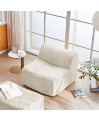 Single Foam Compression Sofa Chair with Footrest