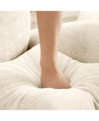 Modular L-Shaped Chenille Couch with Ottoman