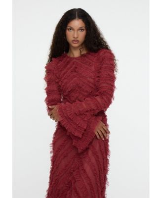 Women's Modest Embellished Sequin Beaded Dress Maxi in Blush