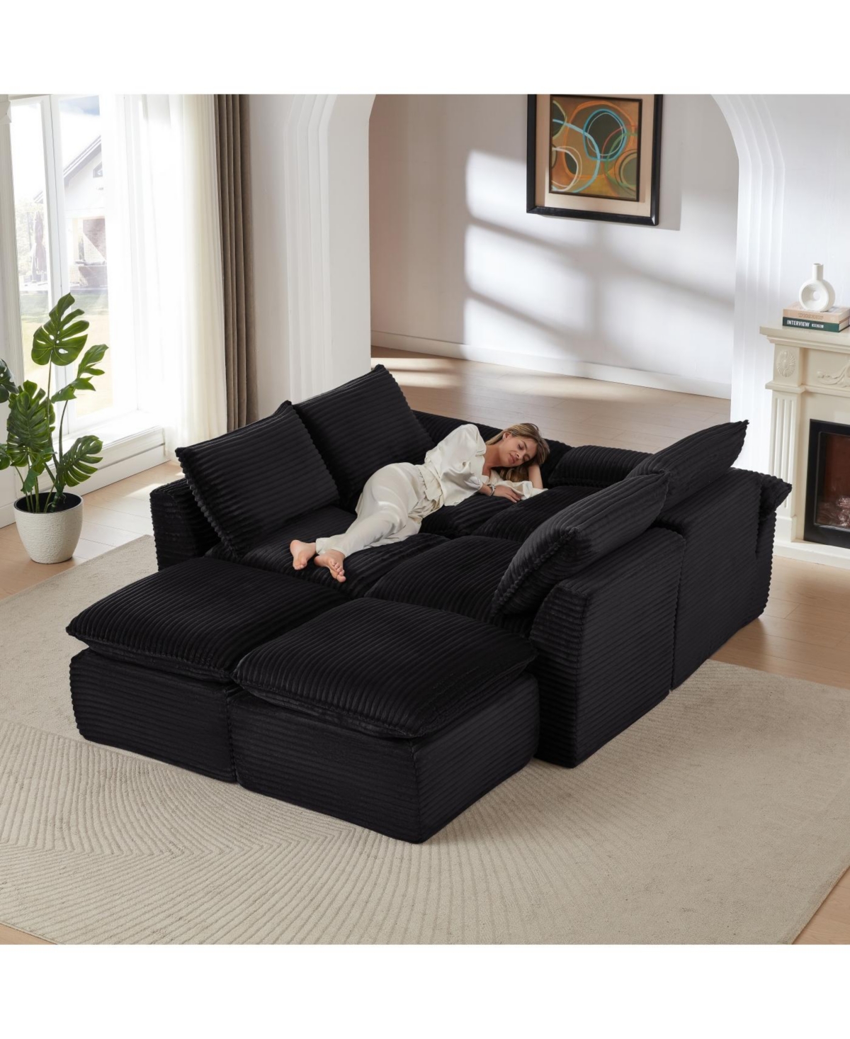 Streamdale Furniture Streamdale Modern corduroy cloud sofa, freely combined