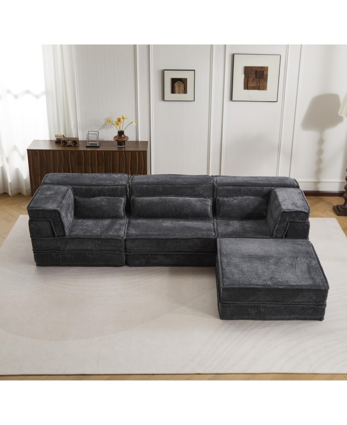 Streamdale Furniture Streamdale Compression Sofa, Convertible Floor Sofa