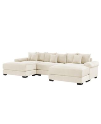 Streamdale Oversized Cloud Modular Sectional Couch, Premium Corduroy, Cream