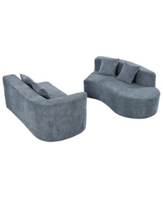 Streamdale Modern Curved Sectional Sofa with Pillows