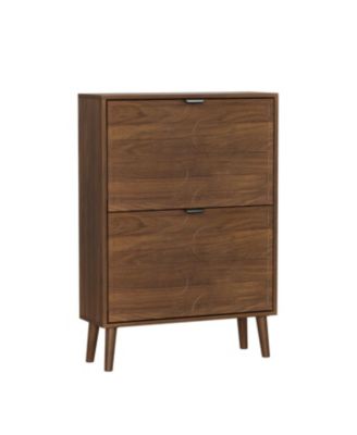 Medieval Modern Independent Shoe Cabinet, Walnut Shoe Storage Cabinet, Fence Shoe Cabinet