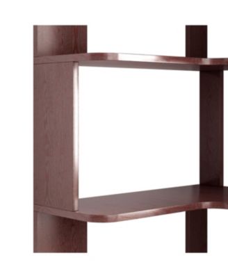 6 Tier L-Shaped Corner Bookshelf - Wooden Bookcase with Anti-Tip Device