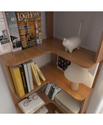 Streamdale 6 Tier L-Shaped Corner Bookshelf - Dark Oak