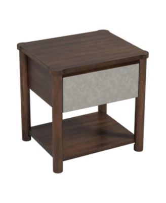Streamdale Wood Nightstand, Modern Bedside Table with Drawer (Set of 2