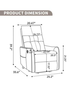 Beige Chenille Power Lift Recliner Chair with Massage & Heat for Elderly