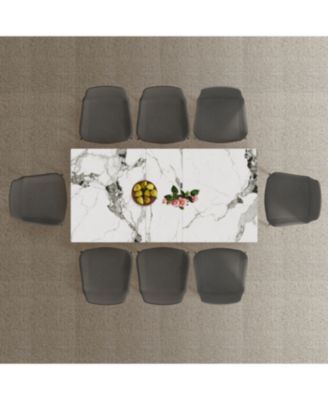 35" Round Black Glass Mid-Century Modern Dining Table