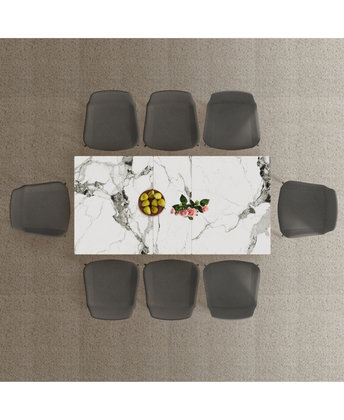 Streamdale Furniture 35" Round Black Glass Mid-Century Modern Dining Table