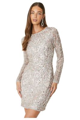 macy's long sleeve sequin dress Alex & Sophia Women's Sequin Long Sleeve Dress