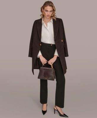 Women's Buttoned Notch Collared Coat