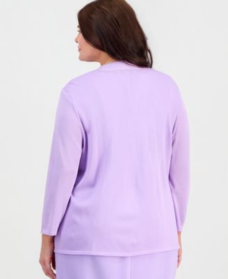 Plus Size Open-Front A-Line Cardigan