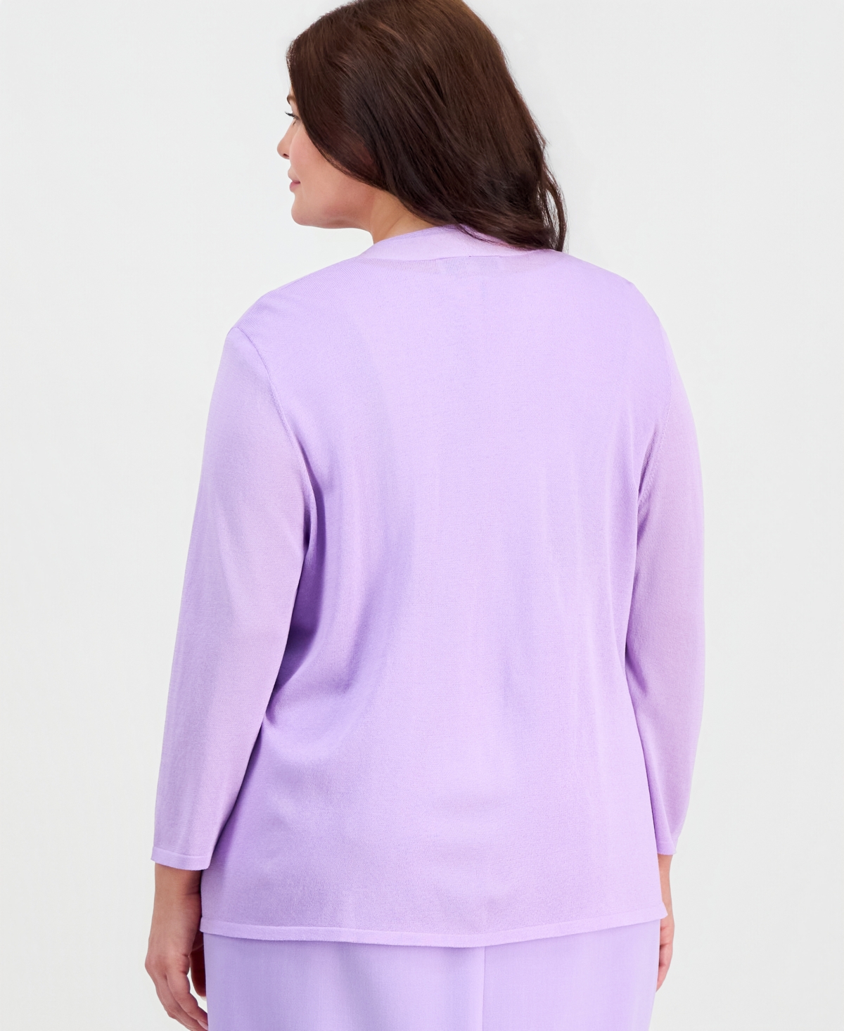 Kasper Plus Open-Front A-Line Cardigan