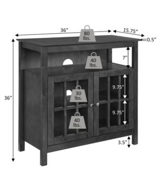 36" Rubberwood Storage TV Stand