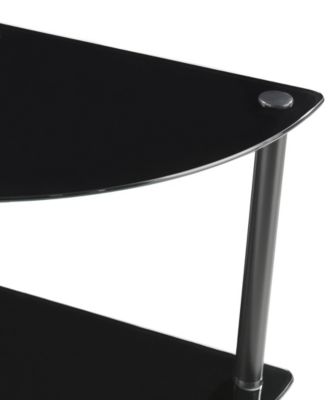 12" Glass Half-Circle Entryway Hall Table