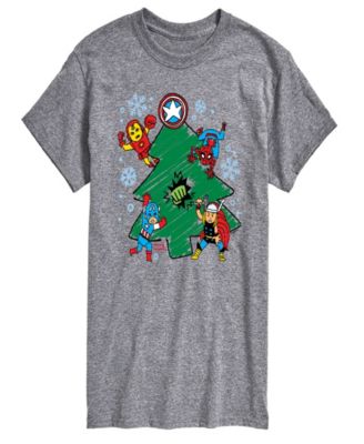 Men's Marvel Avenger Christmas Sketch Short-Sleeve Graphic T-Shirt