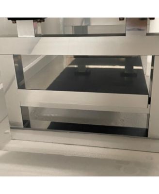 Modern square luxury coffee table with tempered glass for living room.