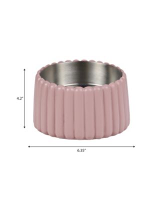 Ripple Ridge Small/Medium Slanted Concrete and Stainless Steel Bowl 16oz (2 Cups) Pet Feeder