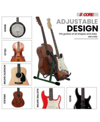 Double Guitar Stand Floor Adjustable A Frame Folding Acoustic Electric Guitars Holder Stands GSS 2N1 PGR