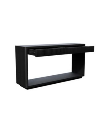 60" Modern 2-Drawer Fluted Console Table - Wood Veneer Sofa Table