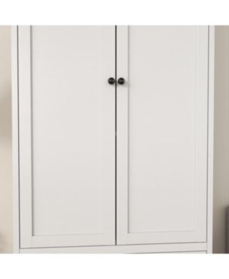 72 Inch White Pantry Cabinet with 2 Drawers