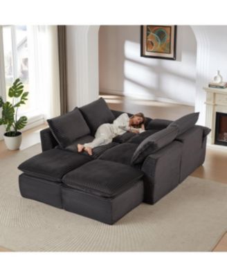 Modern Corduroy Cloud Sofa, Freely Combinable, Comfortable for Homes
