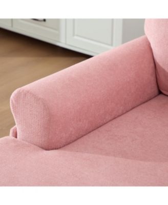 Modern Minimalist Chenille Chaise Lounge Recliner Sofa with Armrests & Storage