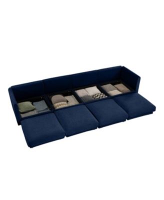 Modular Sectional Sofa with Storage, Cylindrical Backrest